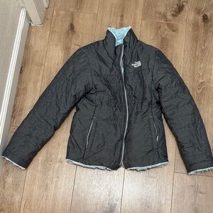 The North Face girls grey and Light Blue Ski Jacket